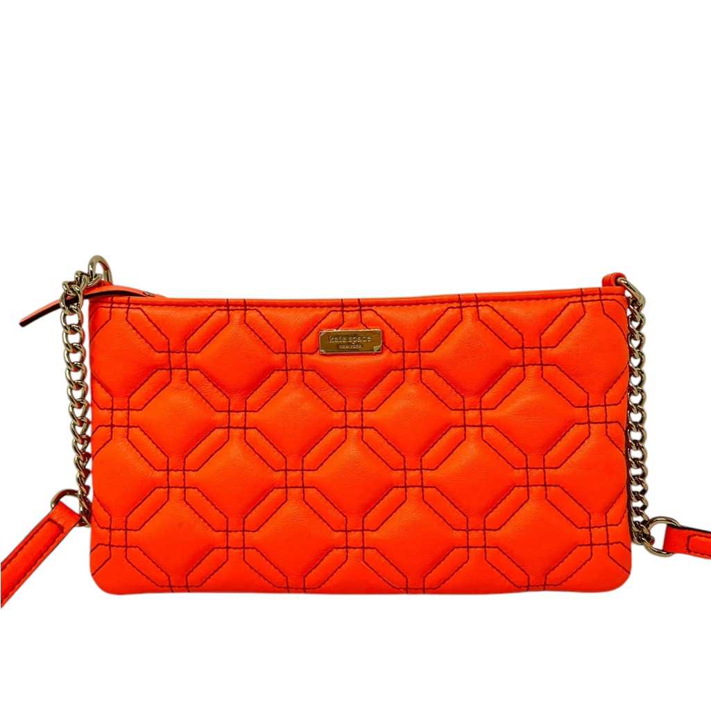 Kate Spade Neon Orange Quilted Stitch Crossbody